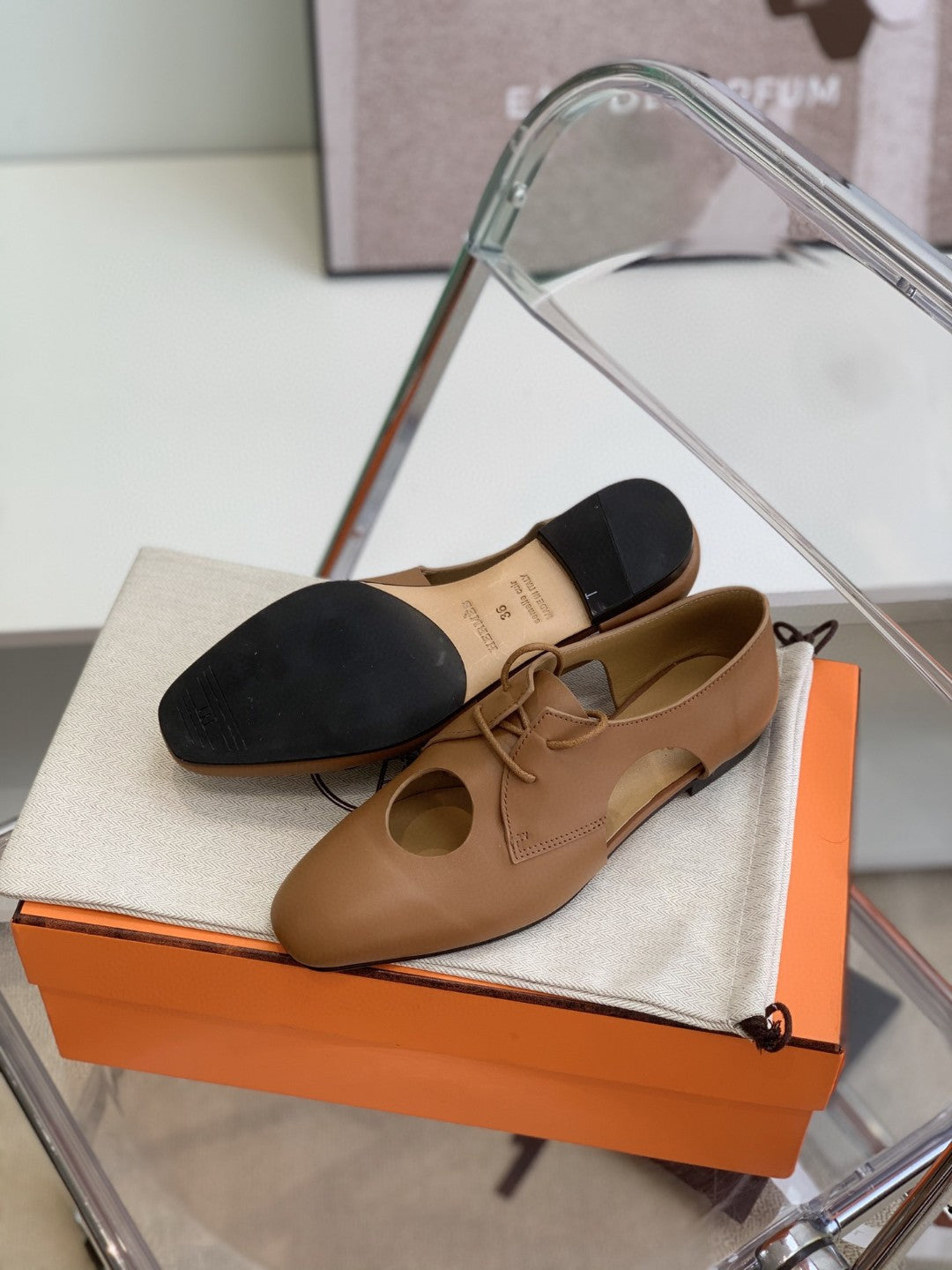 Hermes Electra 90 Sandal Brown