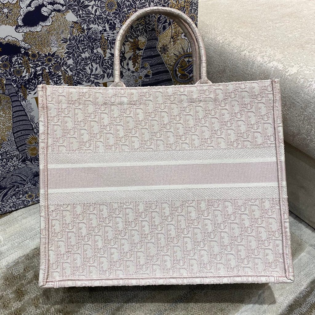 Christina Dior Book Tote Bag 42cm Light Pink