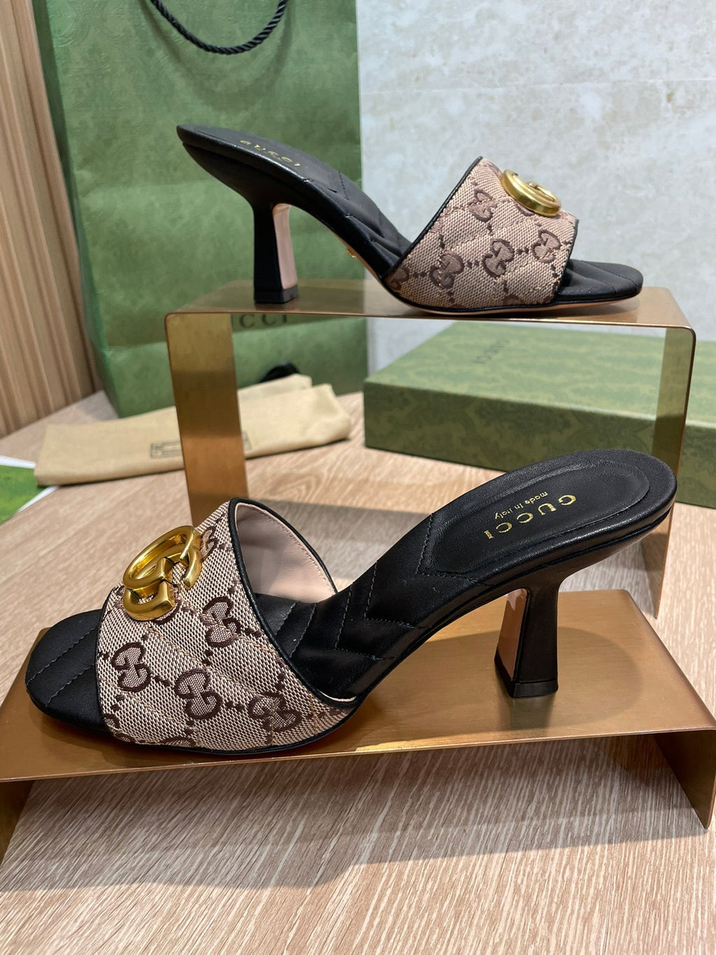 Gucci Double G Slide Sandal Black