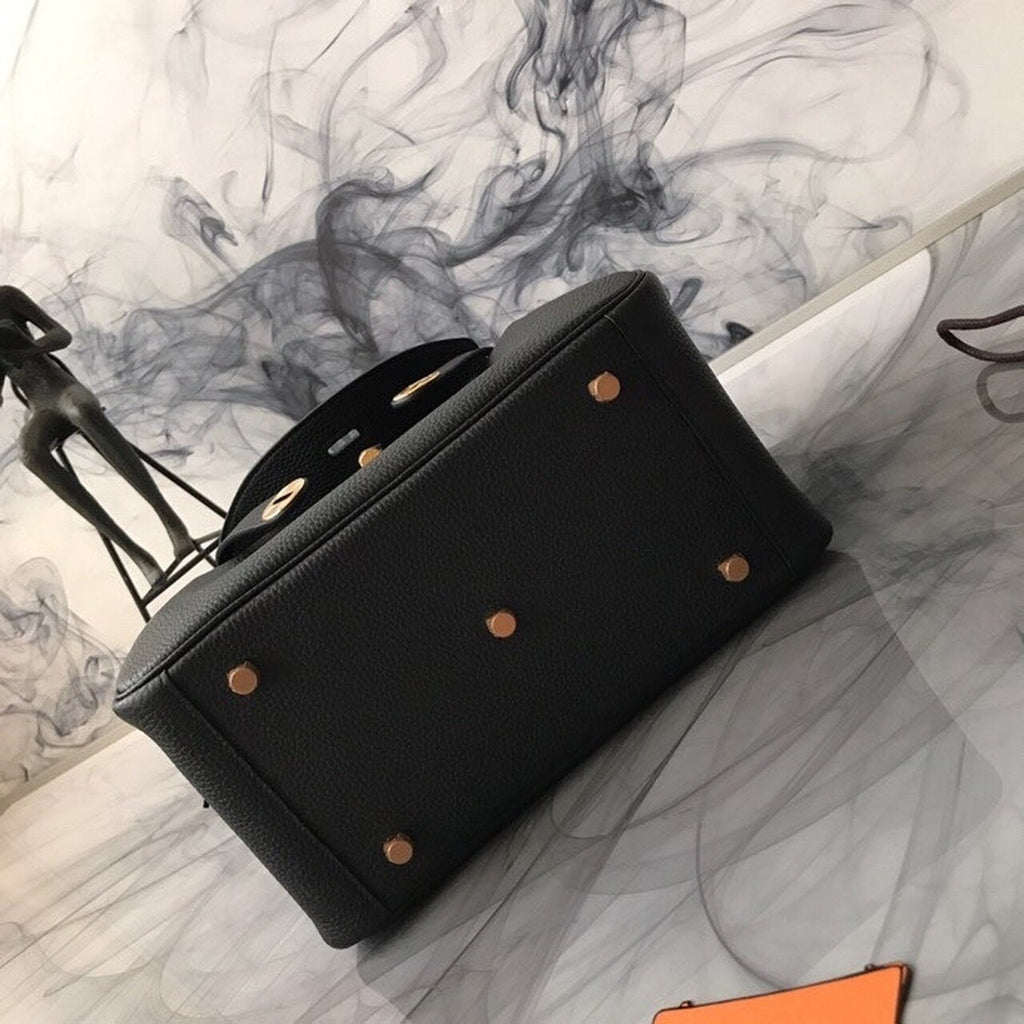 Hermes Lindy Bag 26cm Epsom Calfskin Handstitched Palladium Hardware Noir
