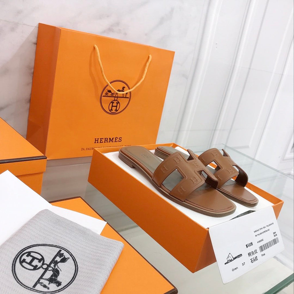 Hermes Oran Sandal Brown