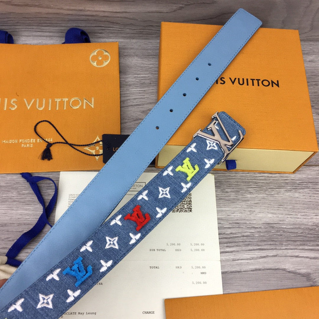 Louis Vuitton Initiales Belt Blue