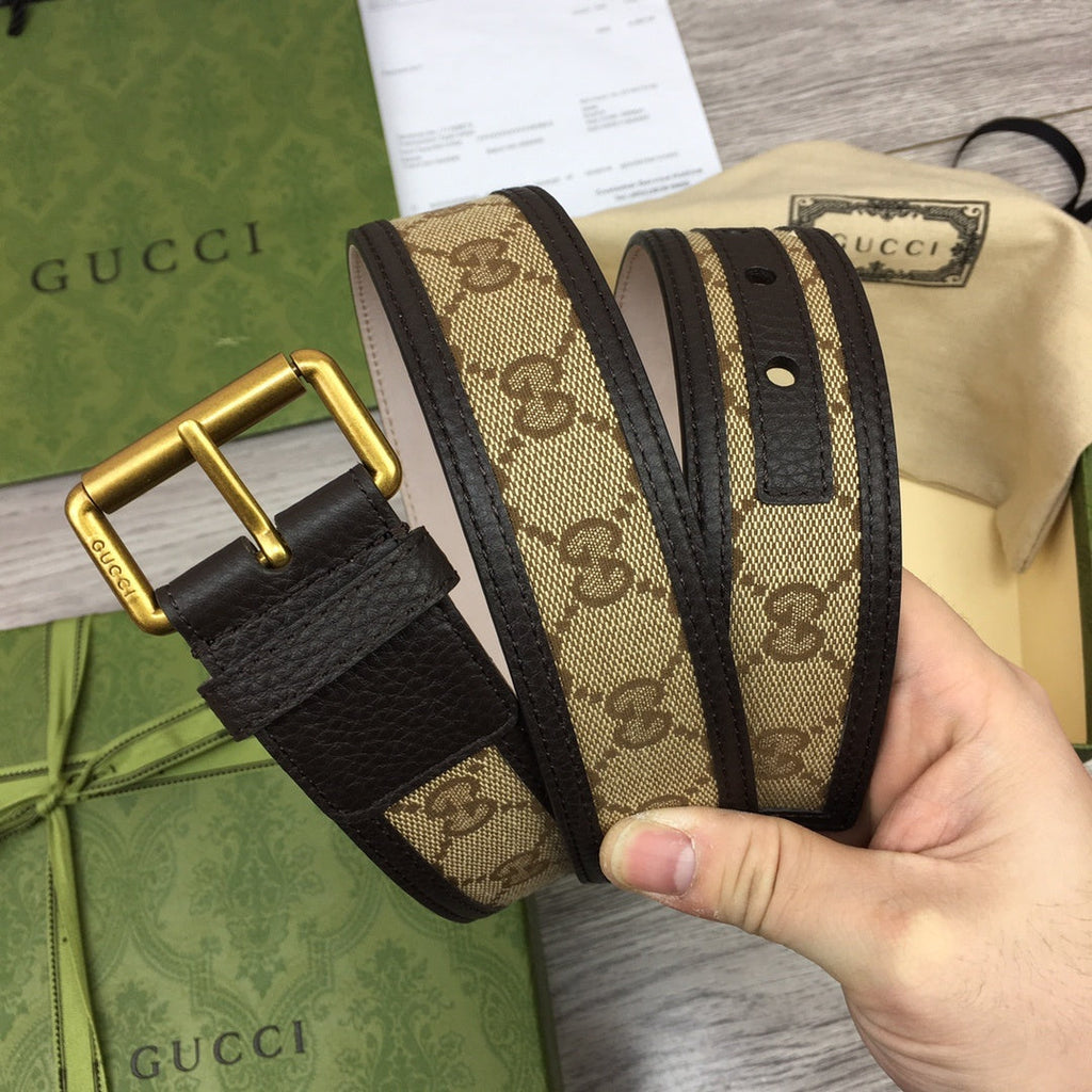 Gucci Belt With Square Buckle Brown