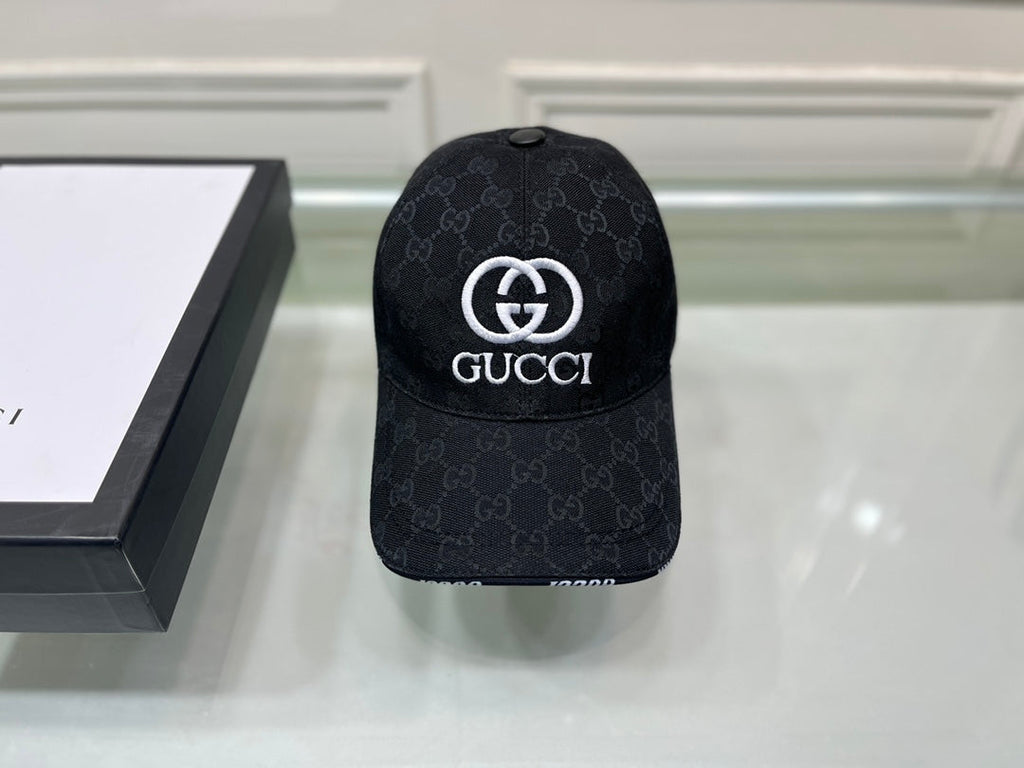 Gucci Canvas Baseball Cap with Web Black