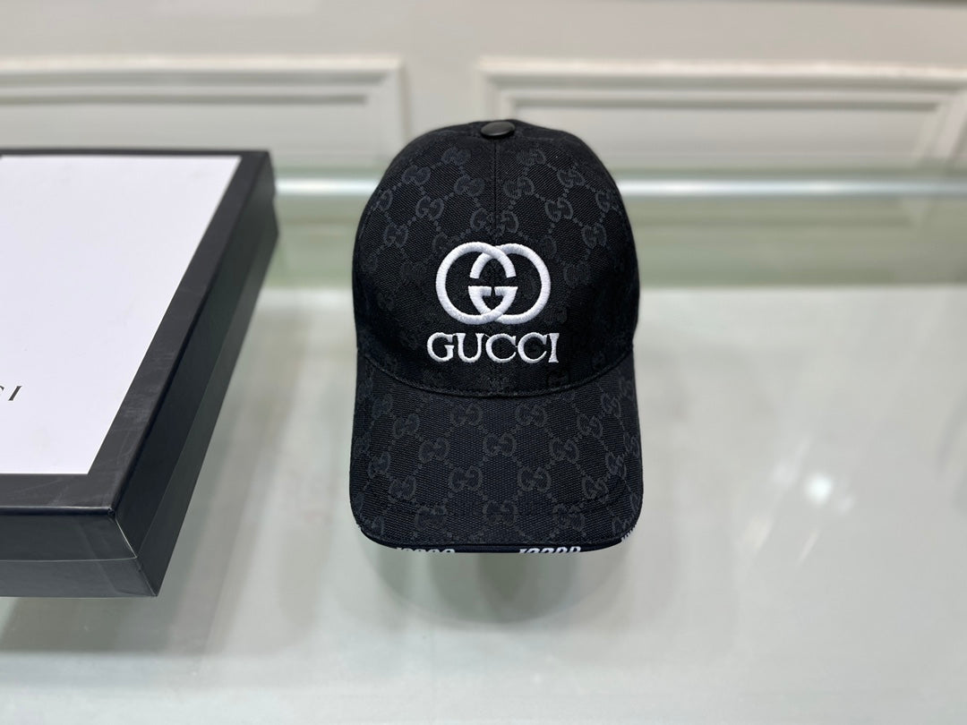 Gucci Canvas Baseball Cap with Web Black