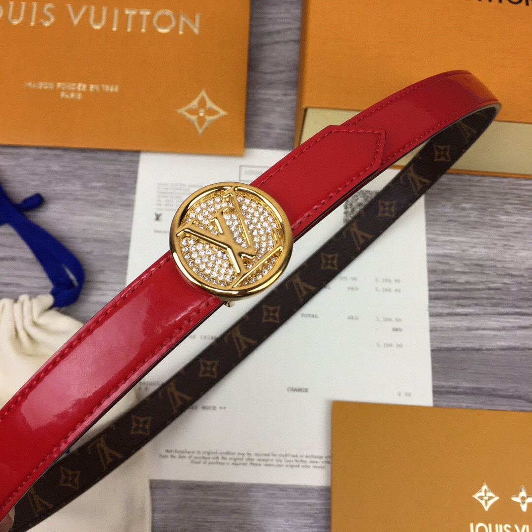 Louis Vuitton Cricle Reversible Belt Red