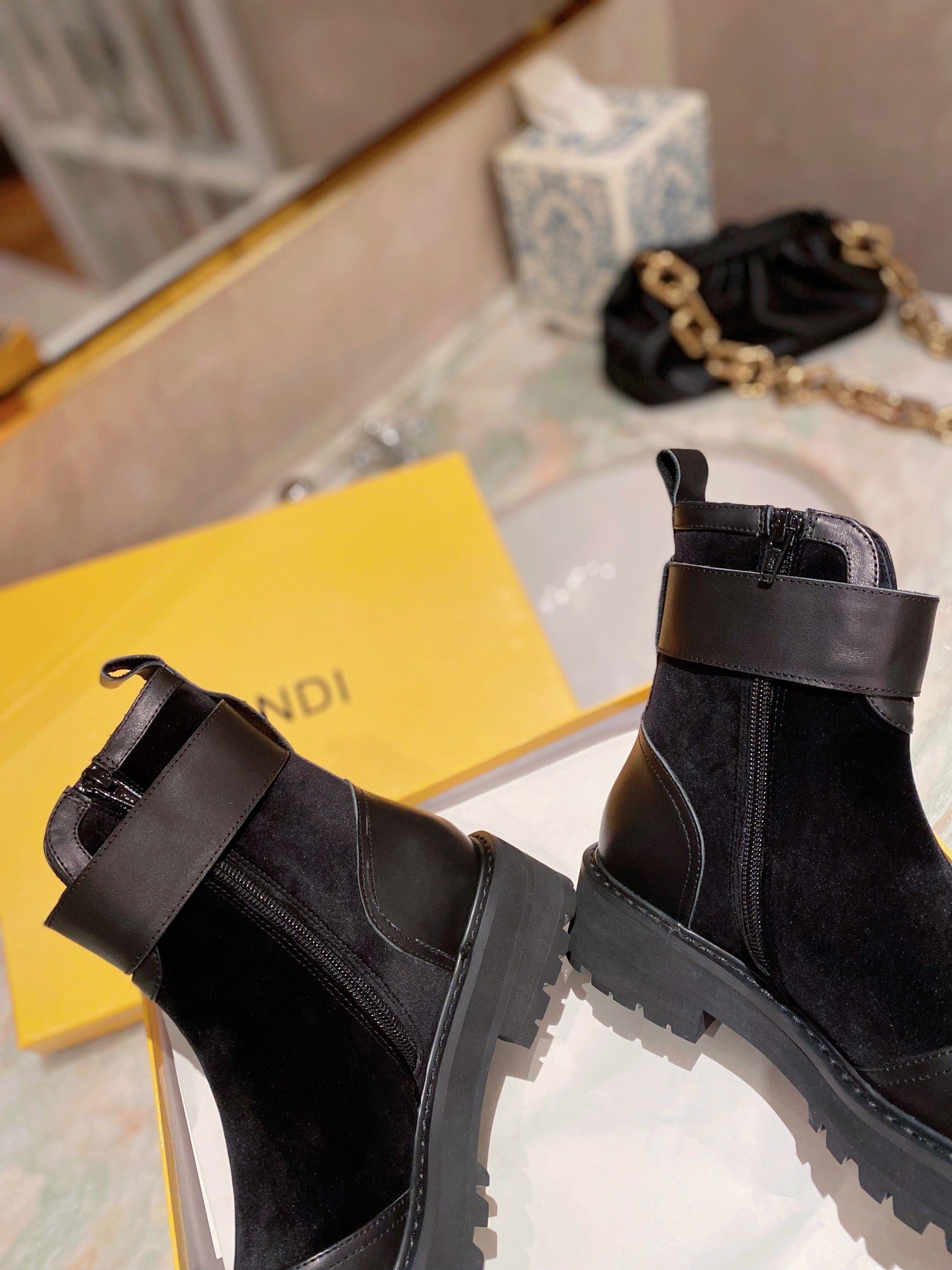 Fendi Force Black High Top Black