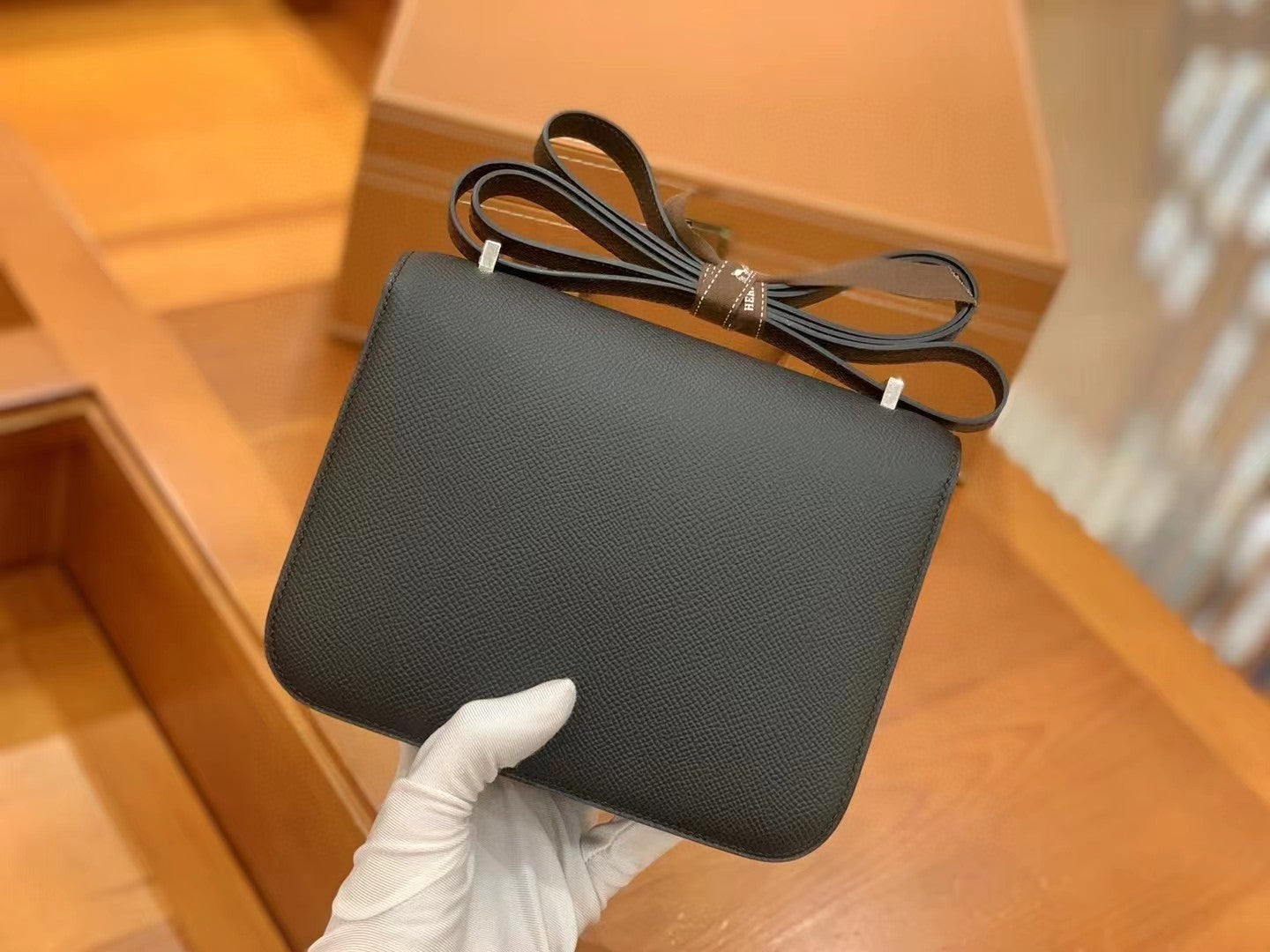 Hermes Constance Shoulder Bag 23cm Black