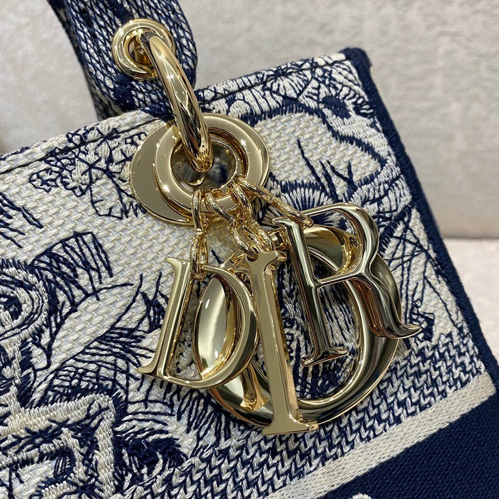 Christian Dior Medium Lady D-Lite Bag 24cm Blue