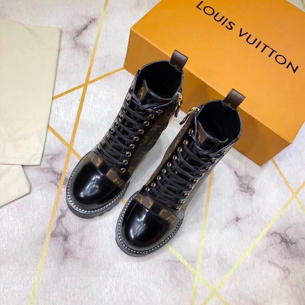 Louis Vuitton Star Trail Ankle Monogram Canvas Boot Calfskin Leather Fall/Winter Collection Black