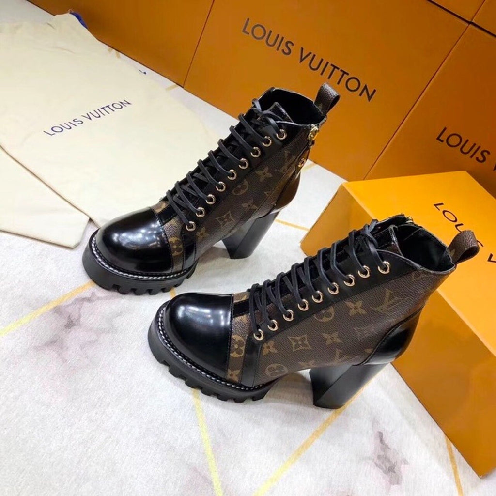 Louis Vuitton Star Trail Ankle Monogram Canvas Boot Calfskin Leather Fall/Winter Collection Black