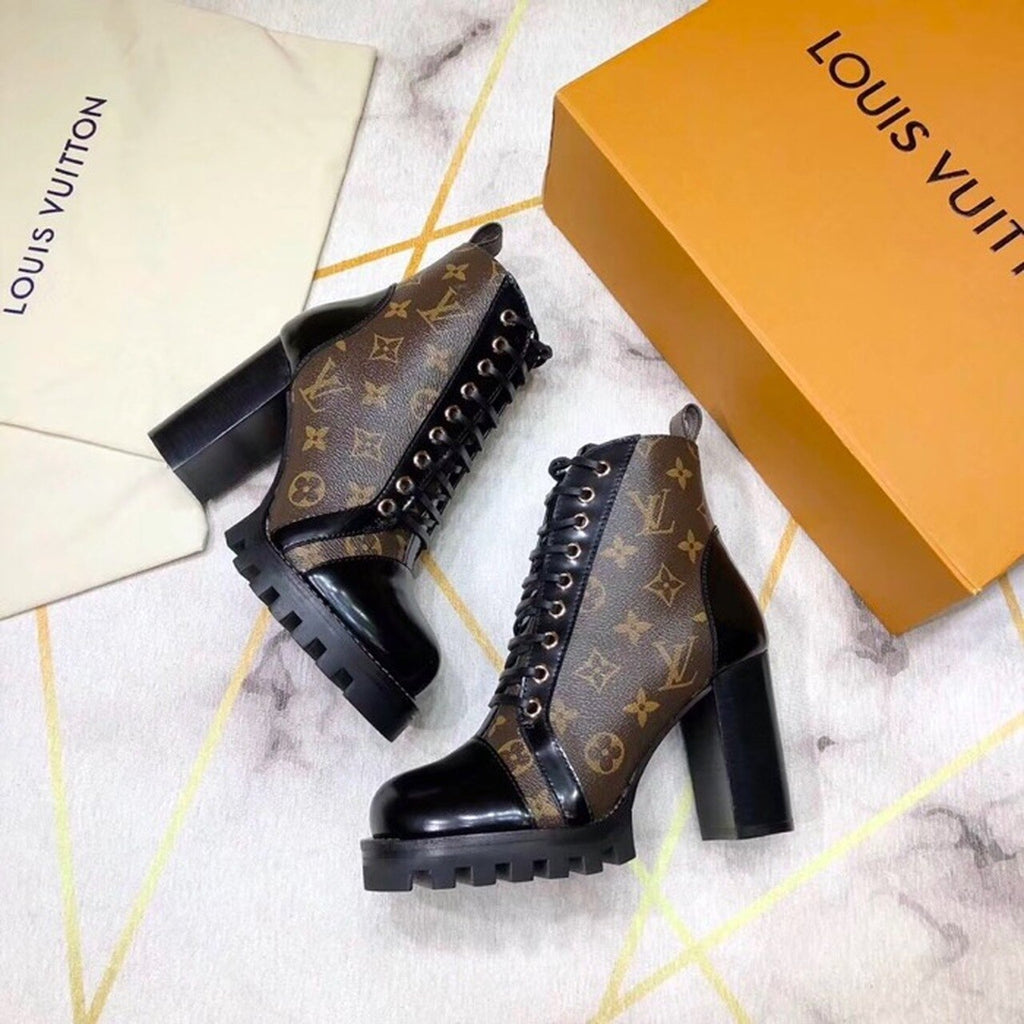 Louis Vuitton Star Trail Ankle Monogram Canvas Boot Calfskin Leather Fall/Winter Collection Black