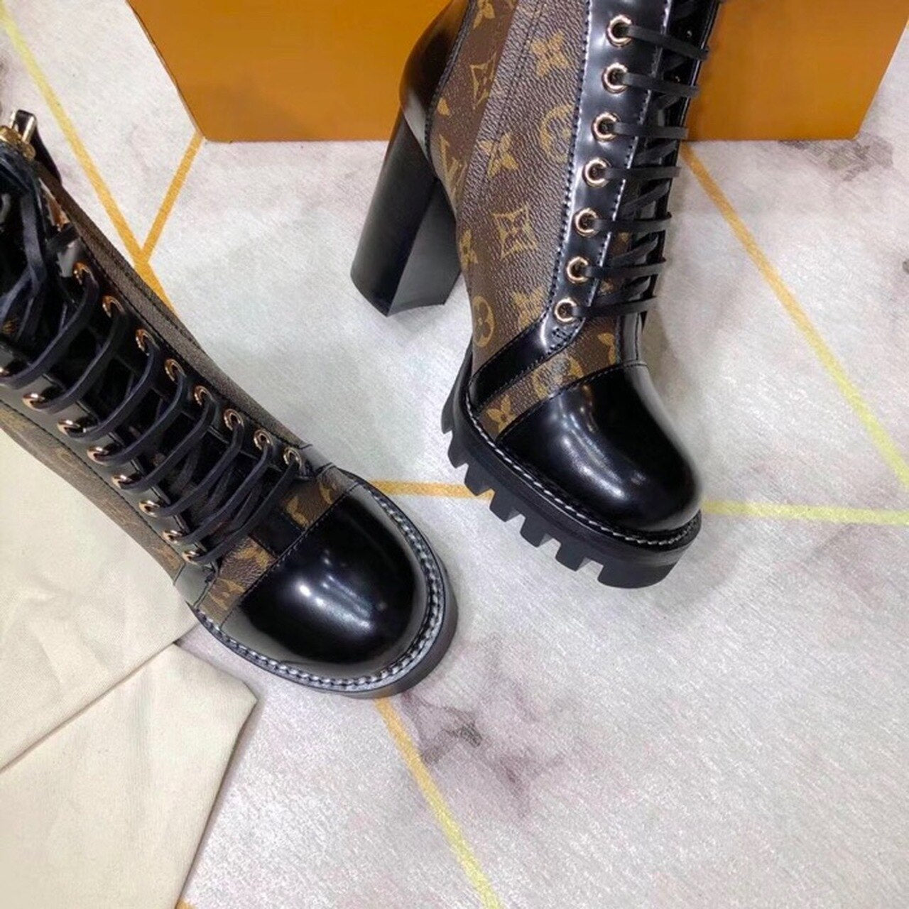 Louis Vuitton Star Trail Ankle Monogram Canvas Boot Calfskin Leather Fall/Winter Collection Black