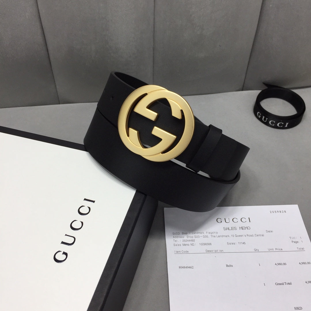Gucci Belt With Double G Buckle Black