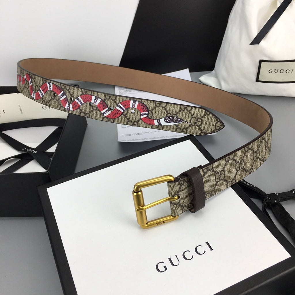 Gucci Belt With Square Buckle Brown