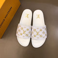 Louis Vuitton Mens Sandals Monogram Canvas Spring/Summer Collection White/Yellow
