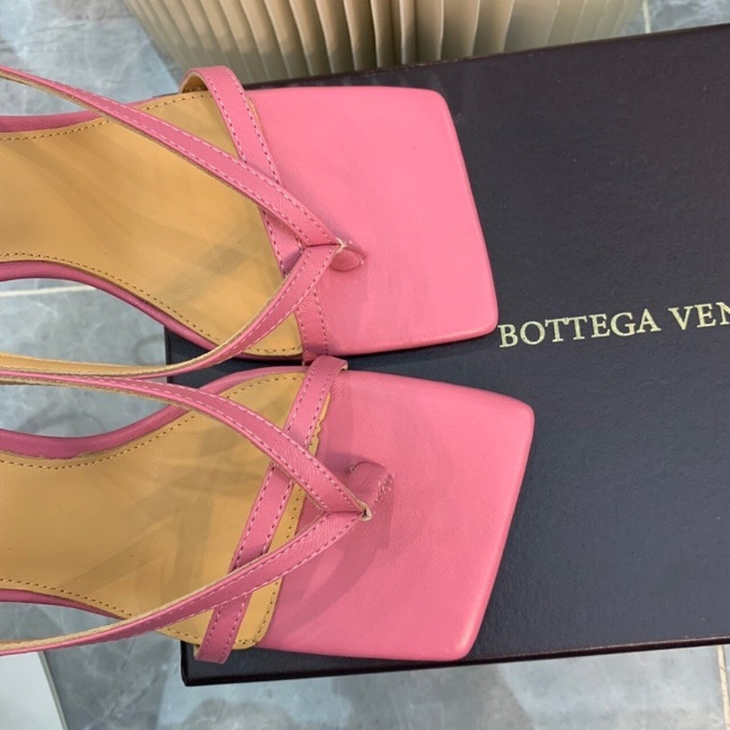 Bottega Veneta Stretch Sandals 9cm Heel Lambskin Leather Spring/Summer 2020 Collection, Pink