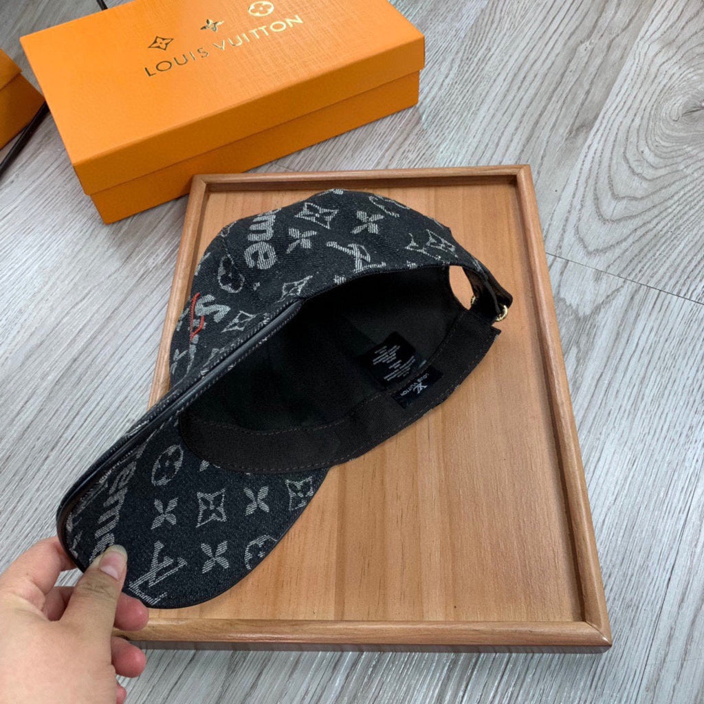 Louis Vuitton Black Monogram Baseball Cap