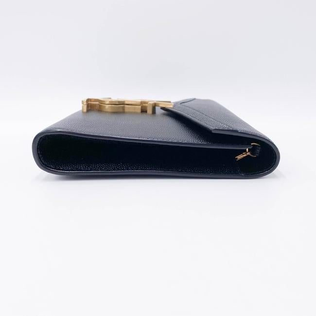 Saint Laurent Cassandre Wallet-on-chain Monogram Black Leather Cross Body Bag