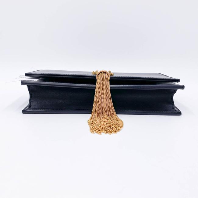 Saint Laurent Monogram Kate Chain Wallet Woc Calfskin Classic Tassel Black Leather Shoulder Bag