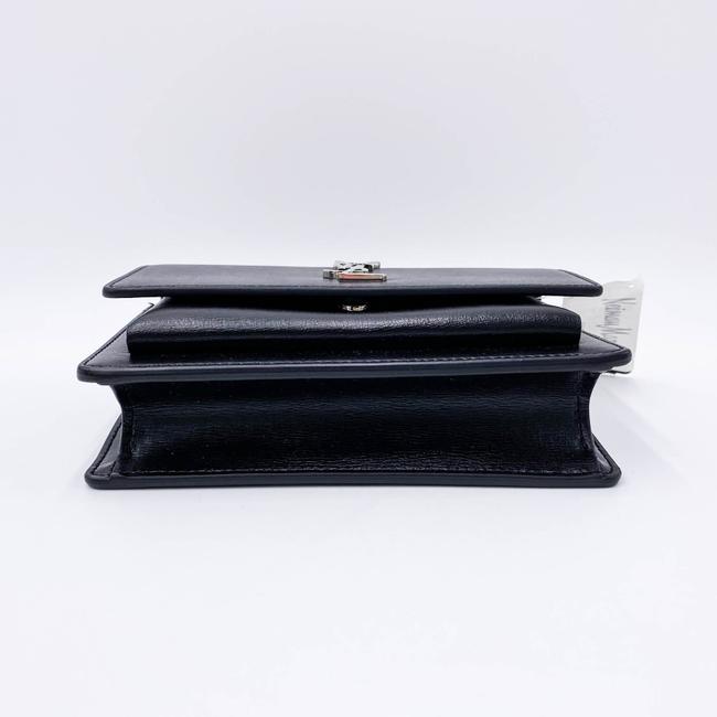 Saint Laurent Monogram Sunset Chain Wallet Black Calfskin Leather Shoulder Bag