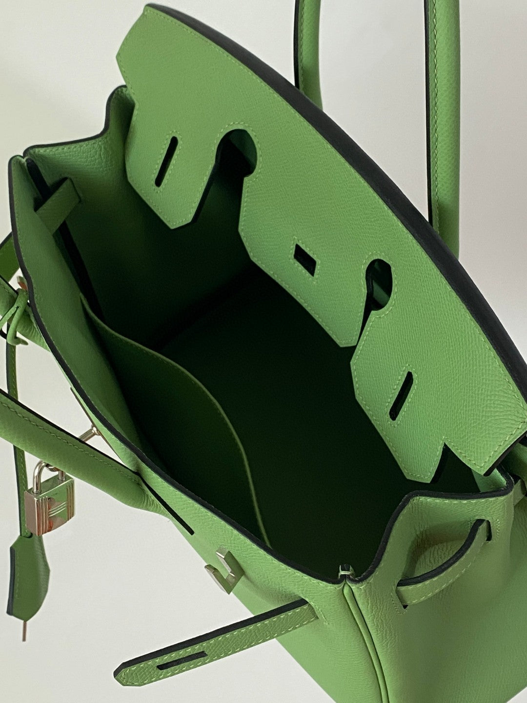 Hermes Birkin 30 Nata Swift Silver Hardware Green