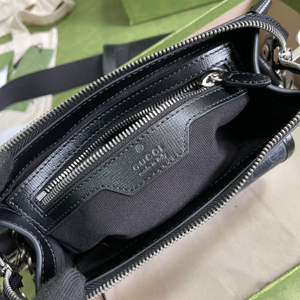 Gucci Messenger Bag With Interlocking G 21cm Black