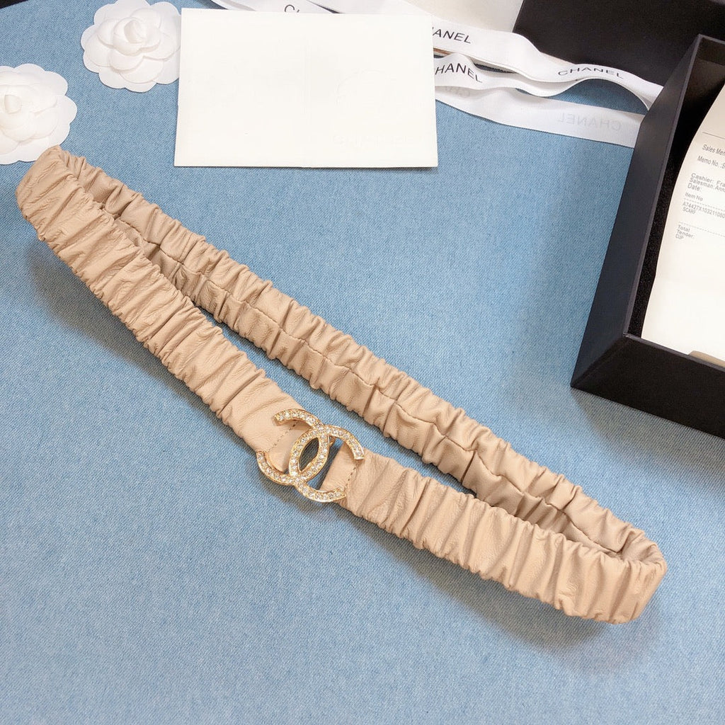 Chanel Belt With Double C Buckle Beige
