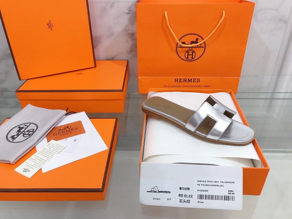 Hermes Oran Sandal Silver