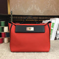 Hermes 24 24 29cm Noir Black Clémence Red