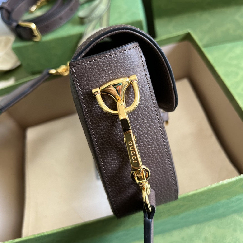 Gucci Horsebit 1955 Jumbo GG Mini Bag 21cm 658574 Brown
