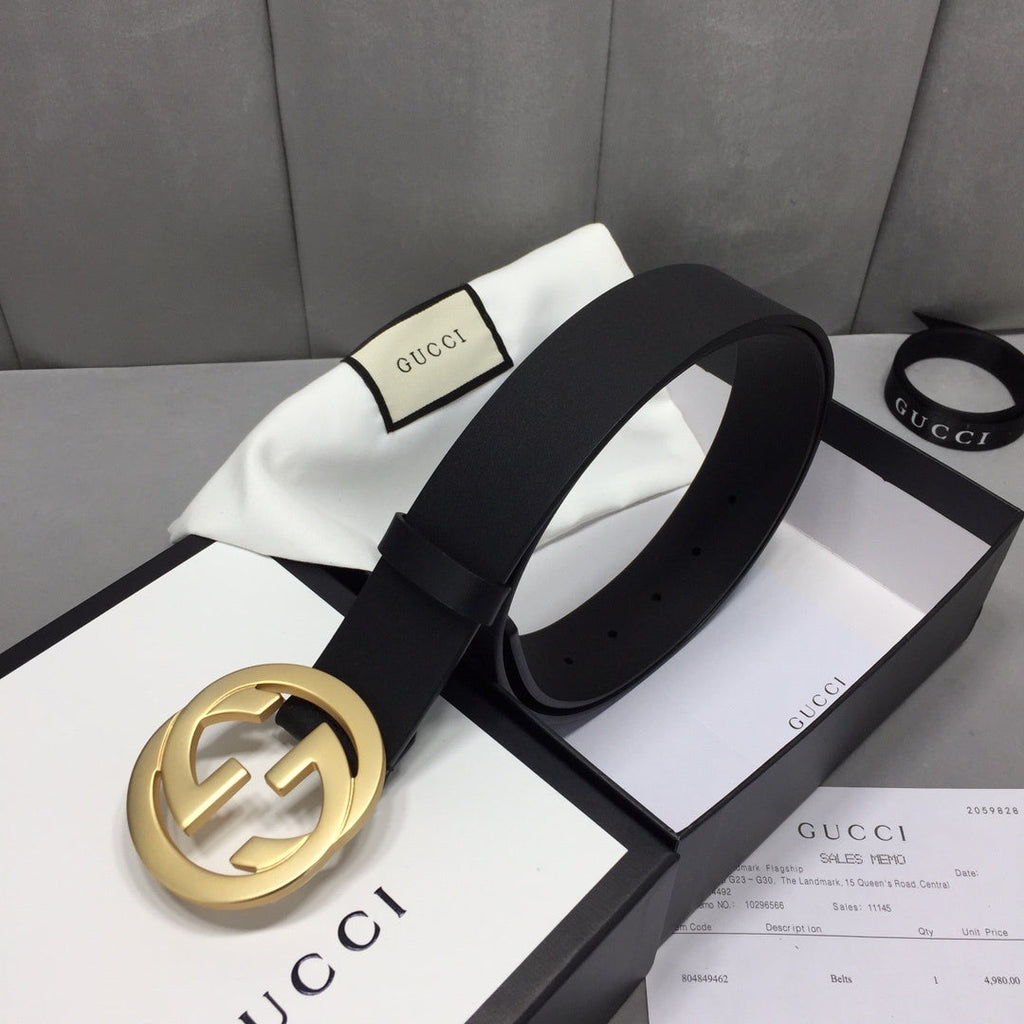 Gucci Belt With Double G Buckle Black