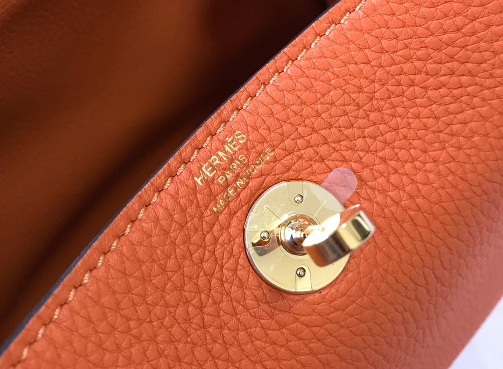 Hermes Lindy Mini 19cm Orange Bag