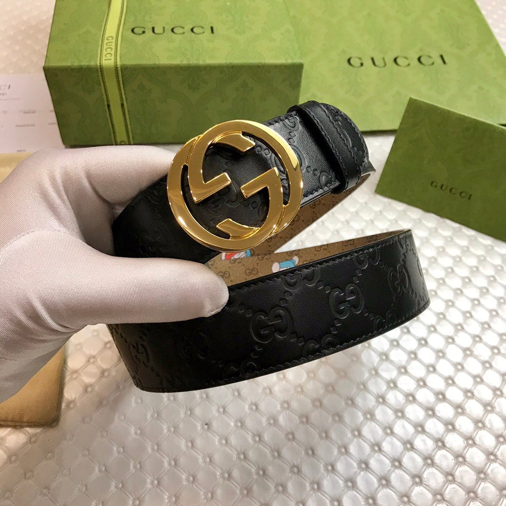 Gucci Belt With Double G Buckle Doreamon Black
