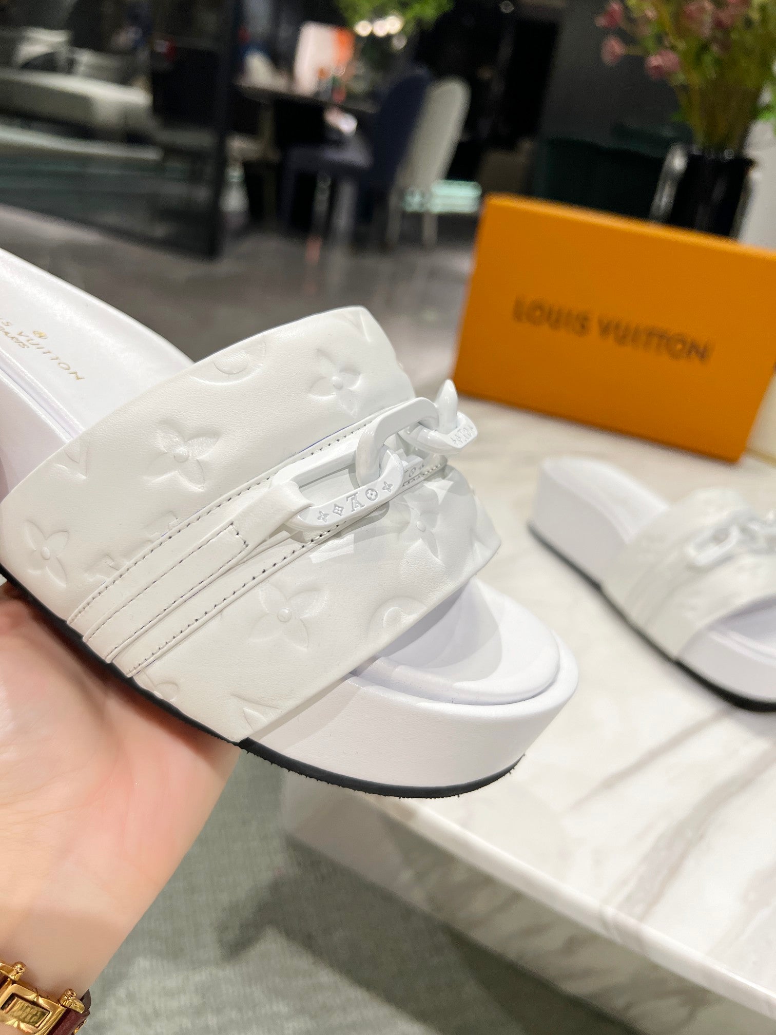 Louis Vuitton Jumbo Flatform Mule White