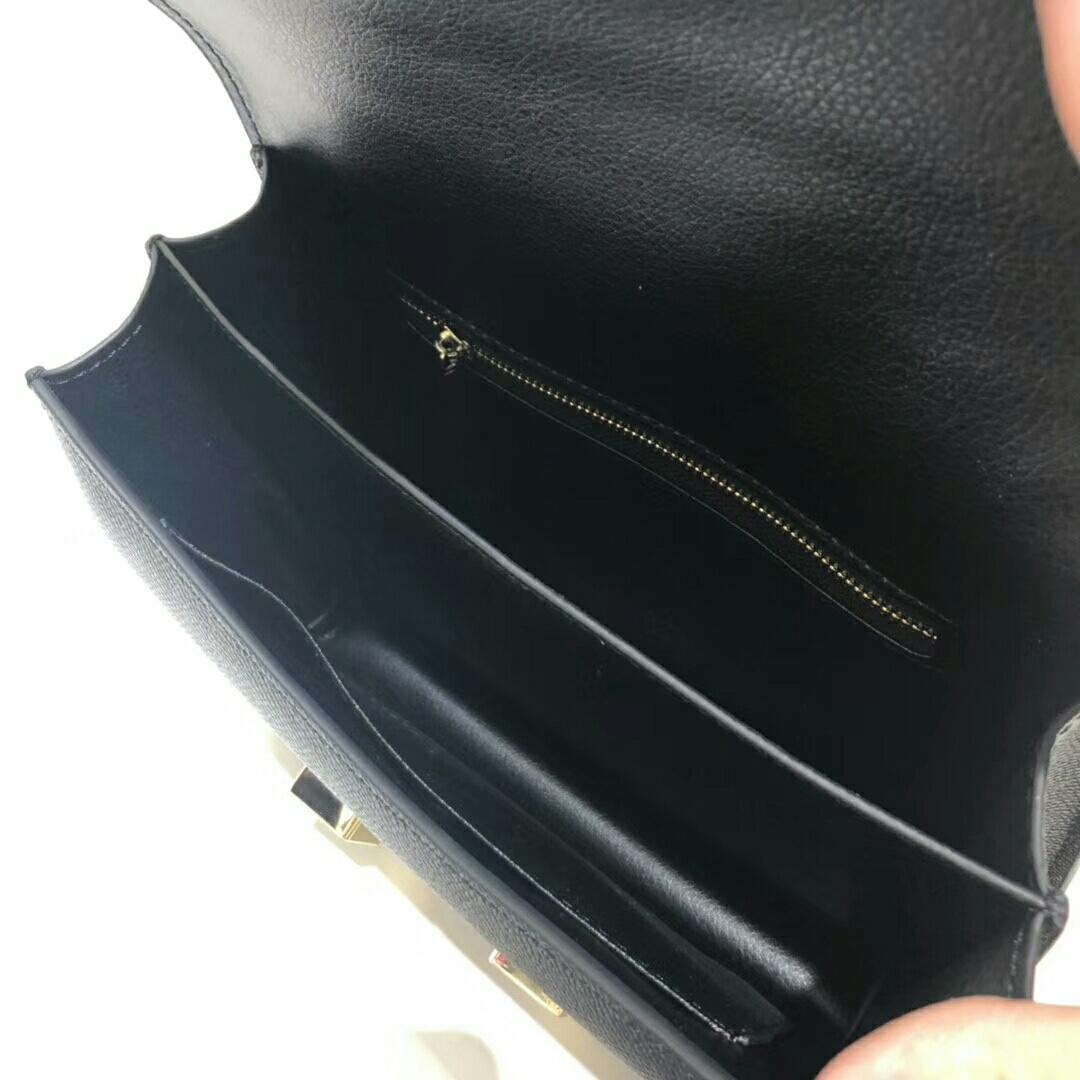 Hermes Constance Shoulder Bag 23cm Black
