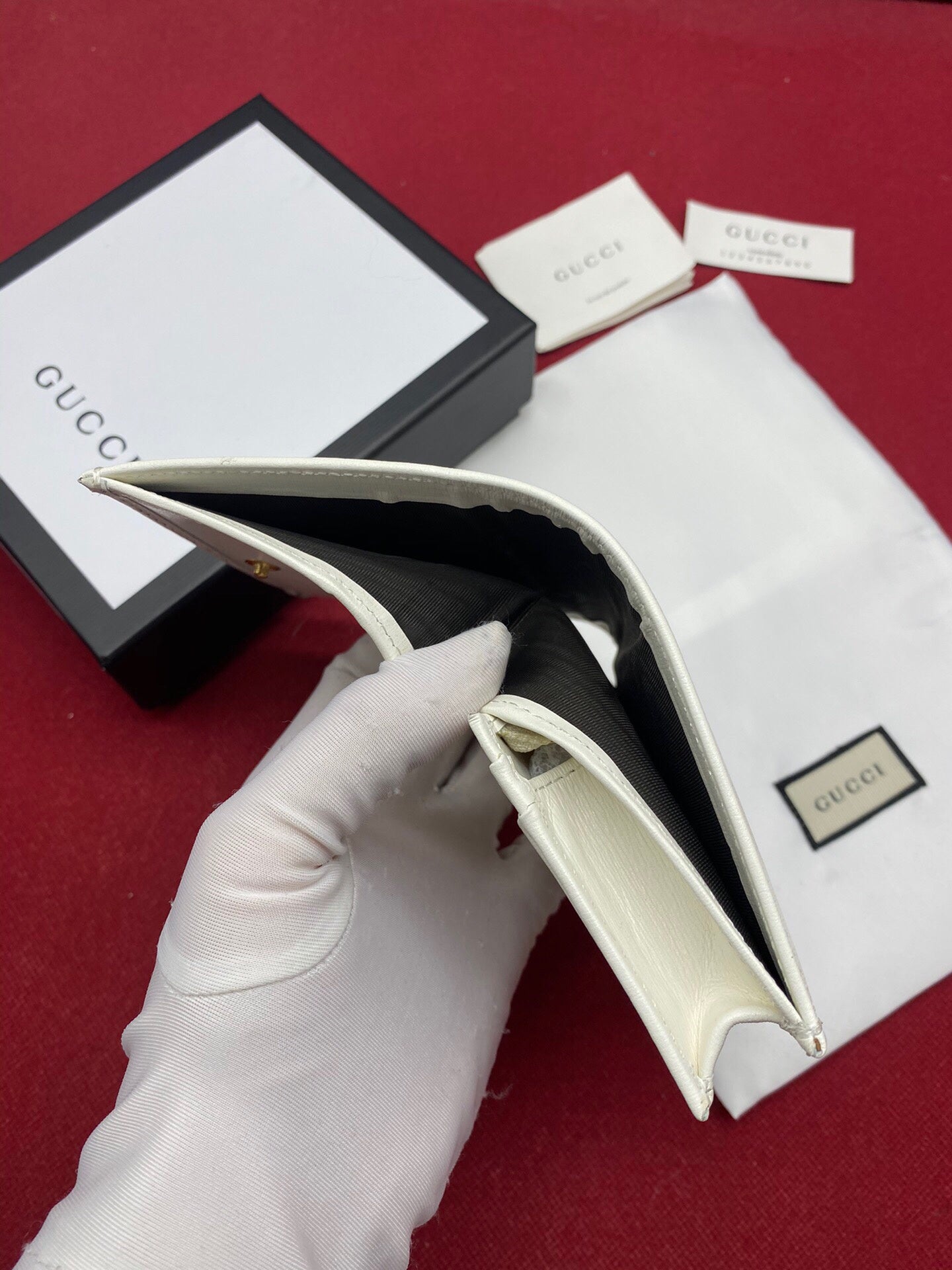 Gucci Horsebit 1955 White Card Case 11cm