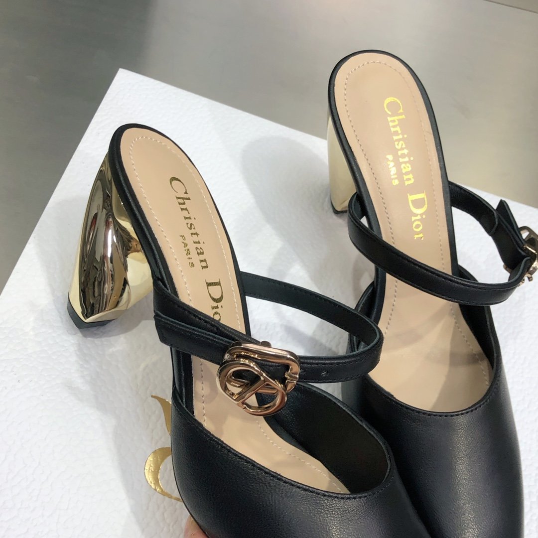 Dior Rhodes Heeled Mule Black