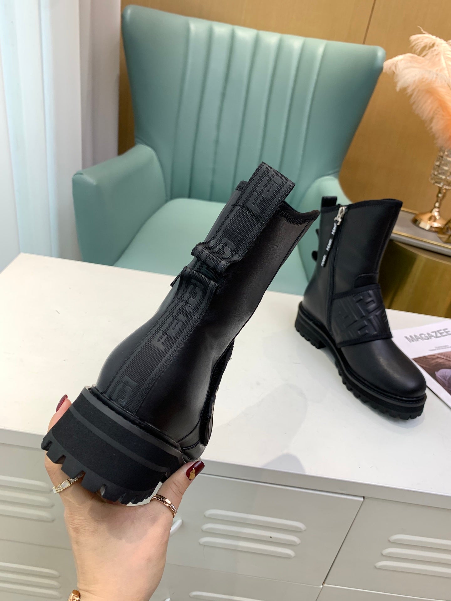 Fendi Signature Boots Black