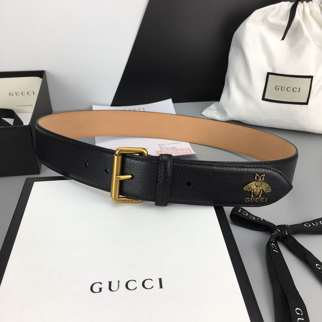 Gucci Belt With Square Buckle Black