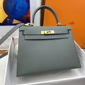Hermes Kelly 28 Togo Gold Hardware Dark Grey