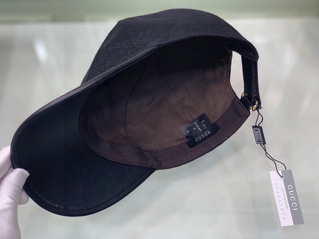 Gucci Canvas Baseball Cap with Web Black