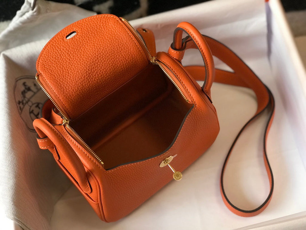 Hermes Lindy Mini 19cm Orange Bag