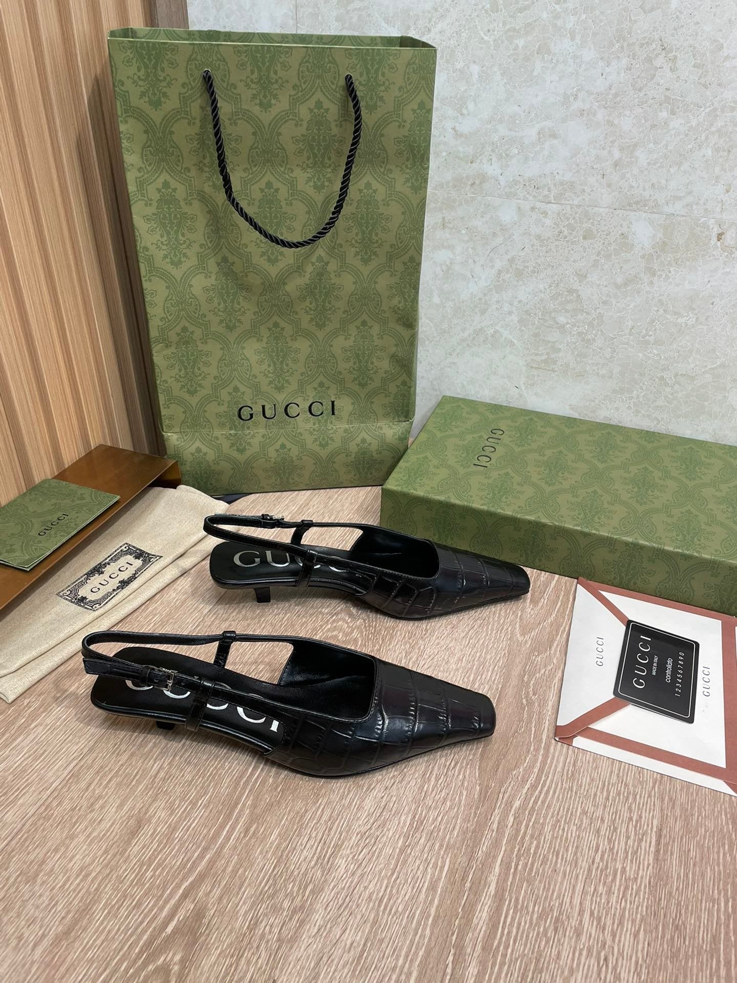 Gucci Slingback Pumps Black