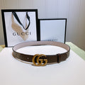 Gucci GG Thin Marmont Belt Brown
