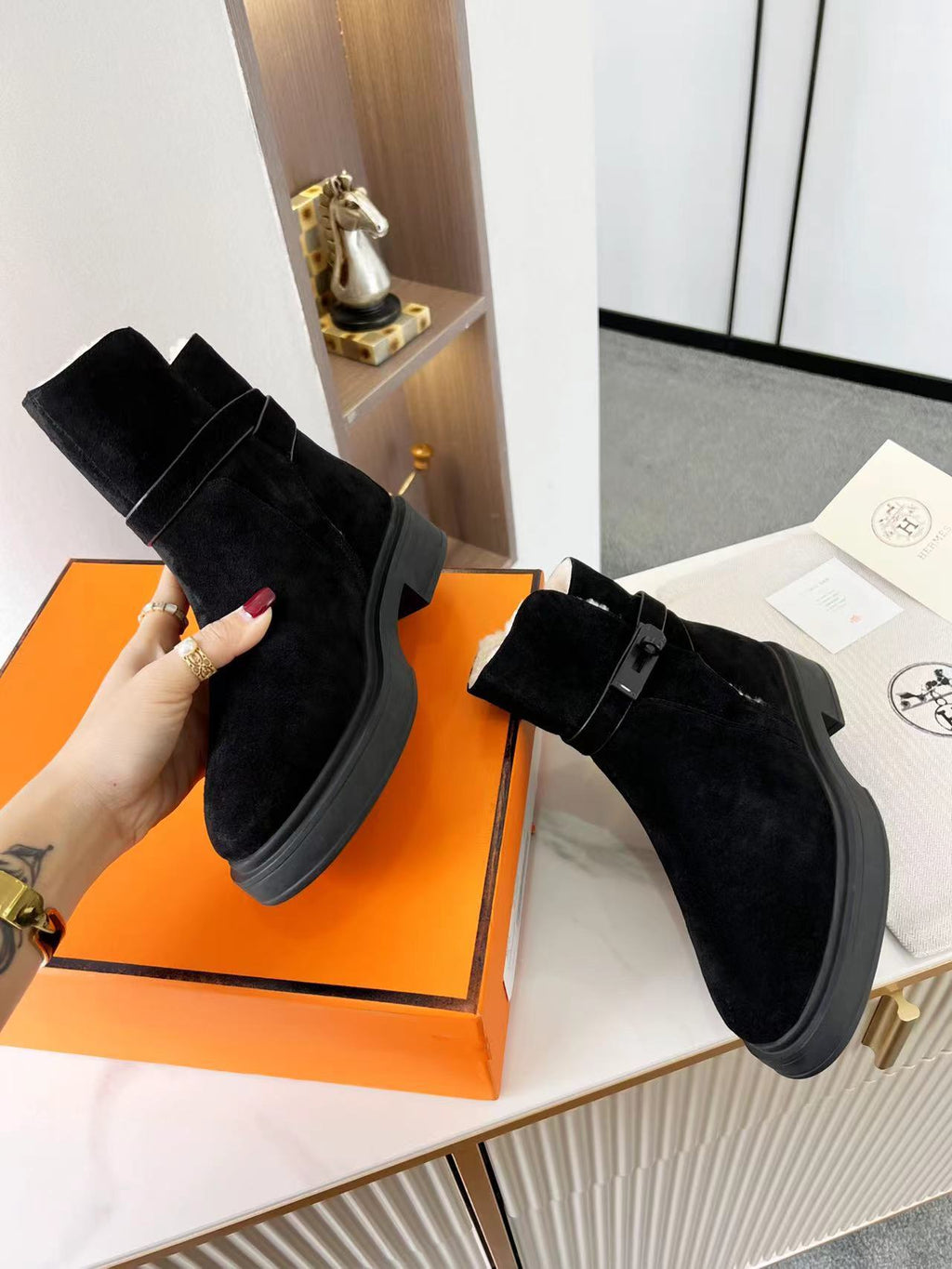 Hermes Veo Ankle Boot Black