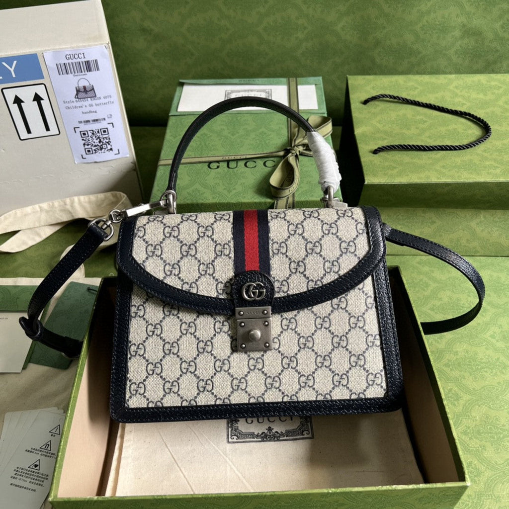 Gucci Ophidia Small Top Handle Bag 25cm Beige