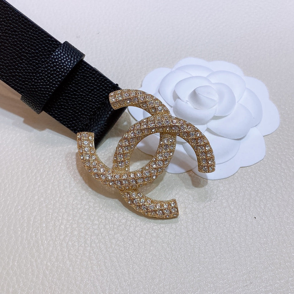 Chanel Belt With Beaded Buckle Black