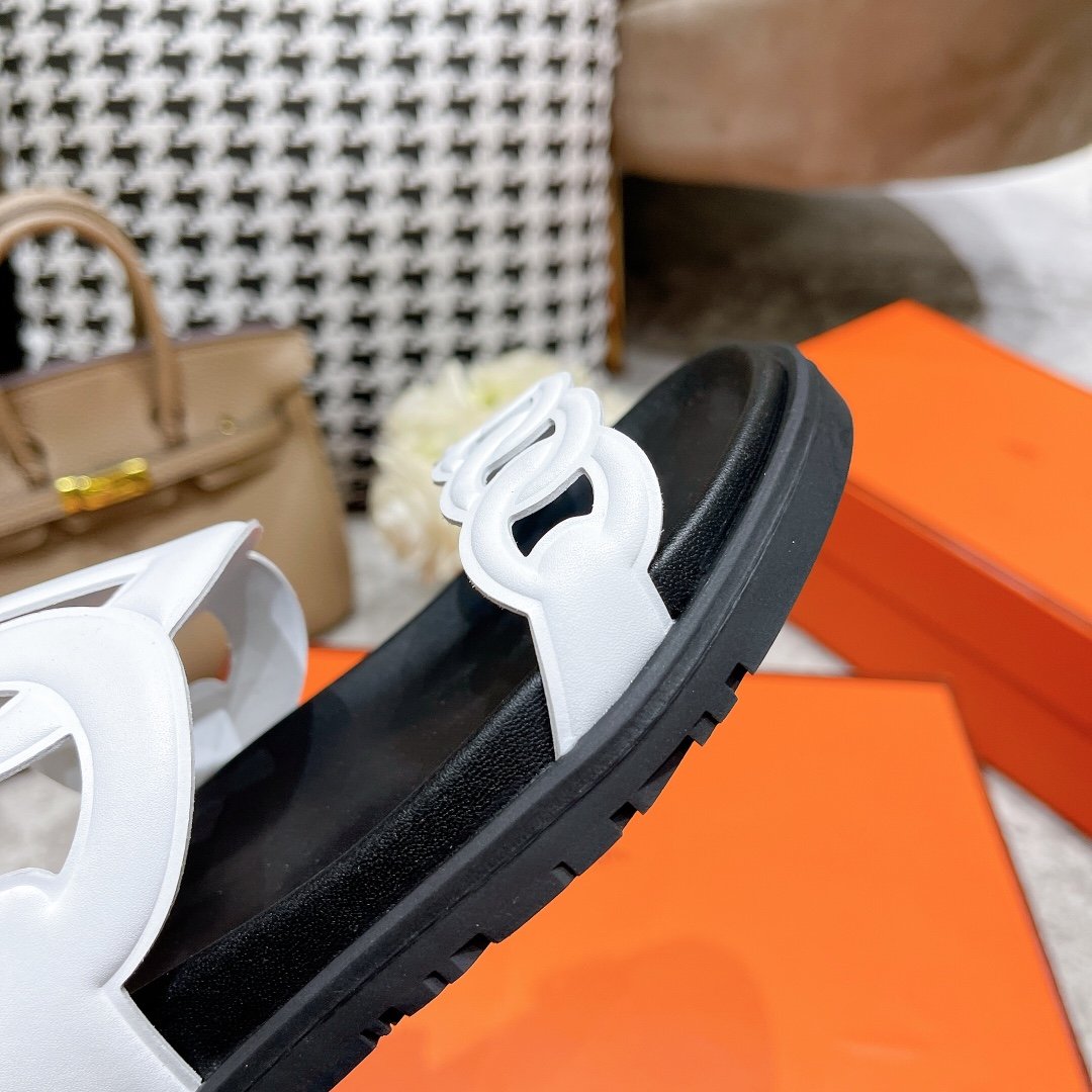 Hermes Extra Sandal White