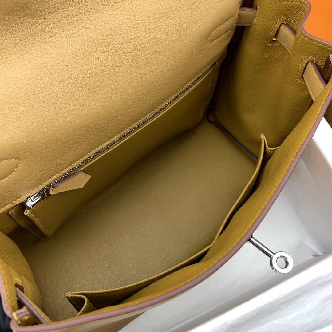 Hermes Kelly 28 Togo Silver Hardware Brown
